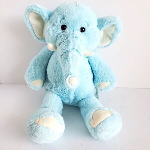 Toys R Us BLUE Elephant Plush Stuffed Animal Lovey 15" RARE 2016 Baby Lovey Toy
